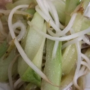 はやとうりとベーコンもやしの中華炒め